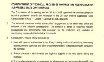 INEC Begins Process To Restore 20 Suppressed Constituencies, Unveils Timeline, Fieldwork Plan