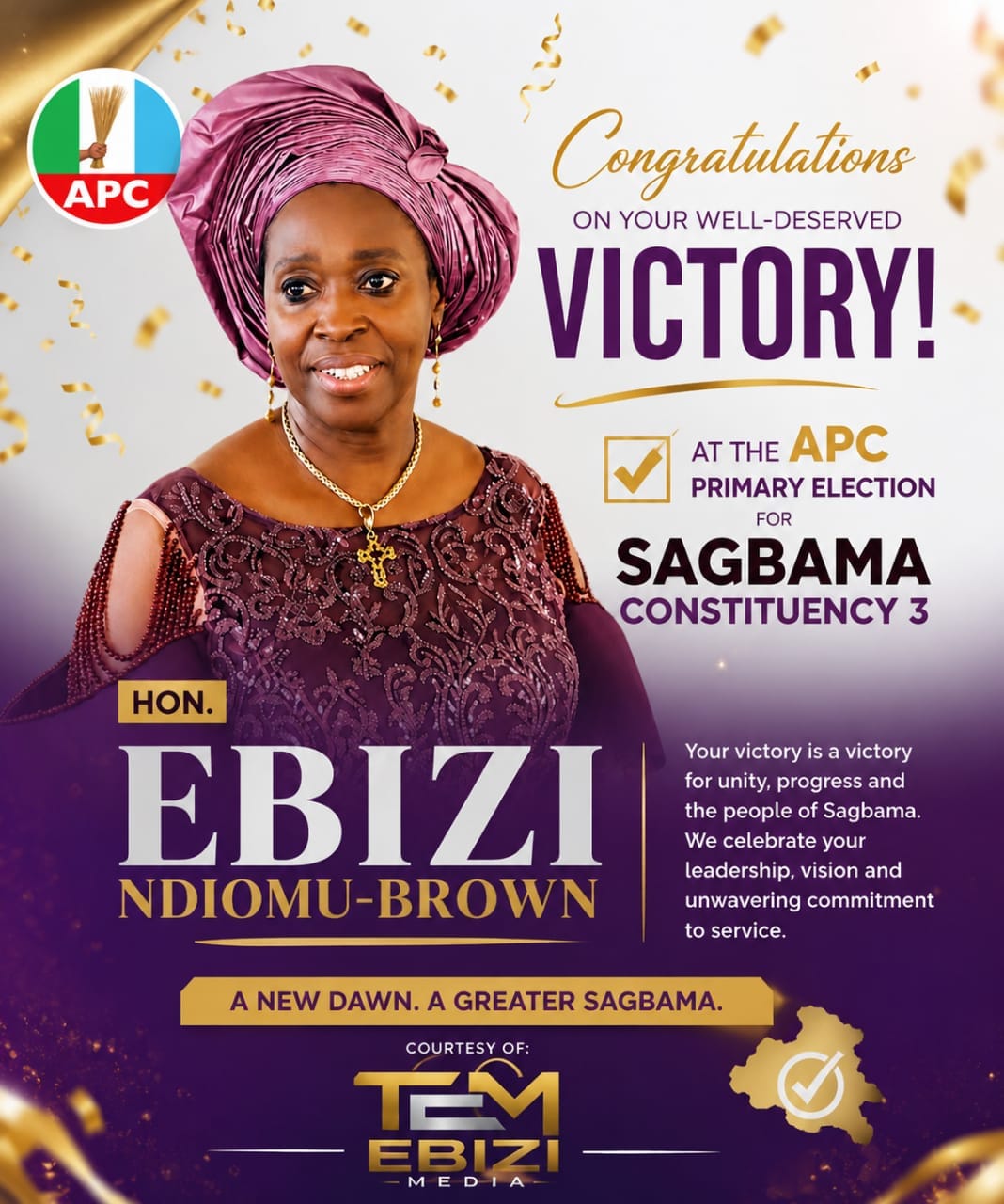 Ebizi Ndiomu Brown Emerges APC Candidate For Sagbama Constituency 3 In Bayelsa