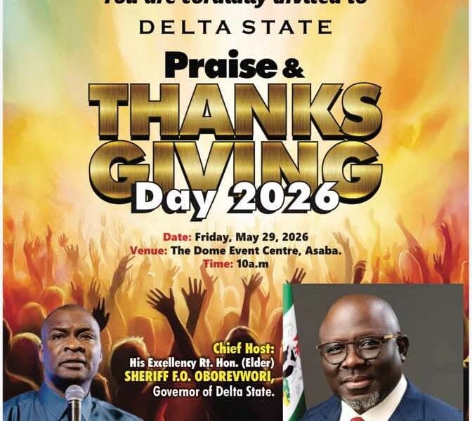 Oborevwori’s 3rd Anniversary: Delta To Hold Statewide Praise, Thanksgiving Service Friday