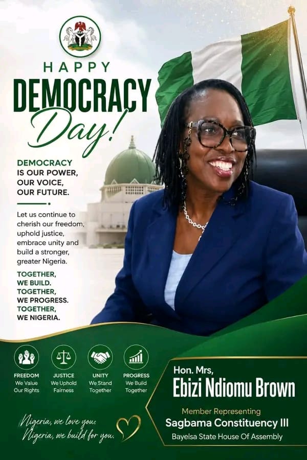 Democracy Day: Hon. Ebizi Brown Urges Unity, Deeper Democratic Values