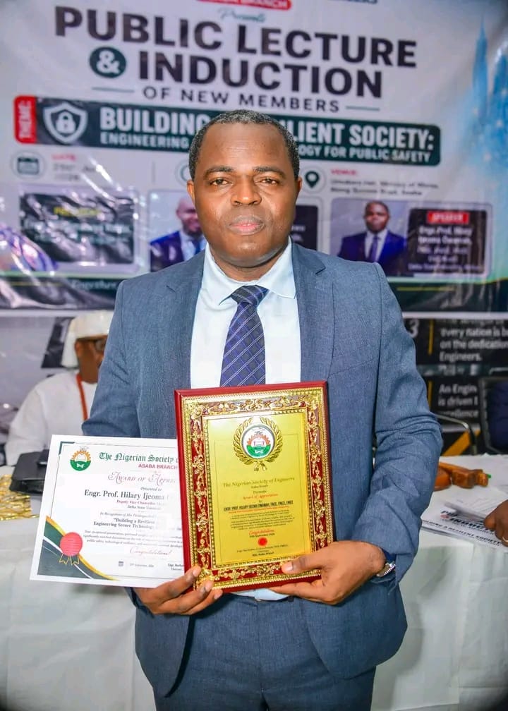 DELSU DVC Bags NSE Excellence Award, Calls For Technology-Driven Public Safety