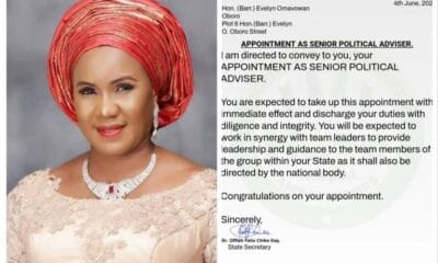 Integrity Group Appoints Evelyn Oboro As Senior Political Adviser In Delta