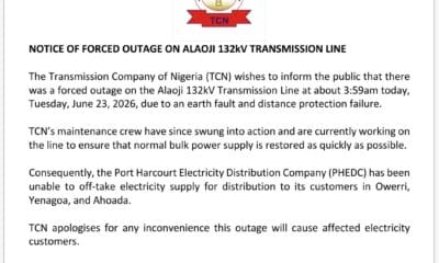 Power Supply Interrupted In Owerri, Yenagoa, Ahoada As TCN Battles Transmission Fault