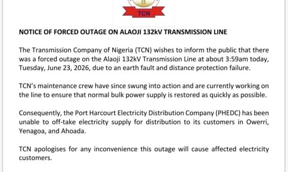 Power Supply Interrupted In Owerri, Yenagoa, Ahoada As TCN Battles Transmission Fault