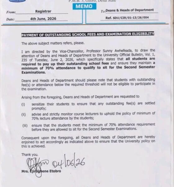 No School Fees, No Exams: SDU Issues Fresh Warning to Students