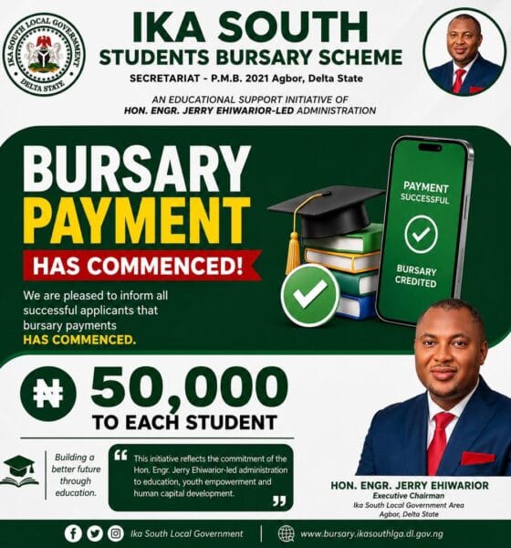 Ika South Commences N50,000 Bursary Disbursement To Students