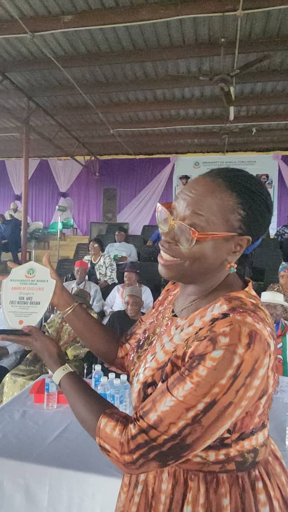 University Of Africa Honours Ebizi Ndiomu-Brown At 5th Public Lecture