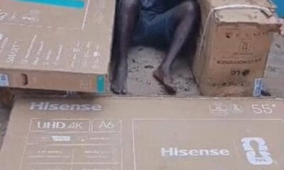 Abraka: Suspected Burglar Arrested With Stolen Plasmas, Air Conditioners After Failed Escape