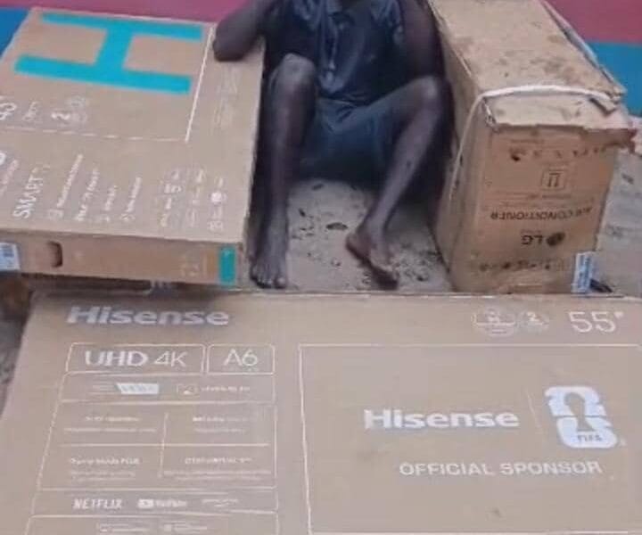 Abraka: Suspected Burglar Arrested With Stolen Plasmas, Air Conditioners After Failed Escape