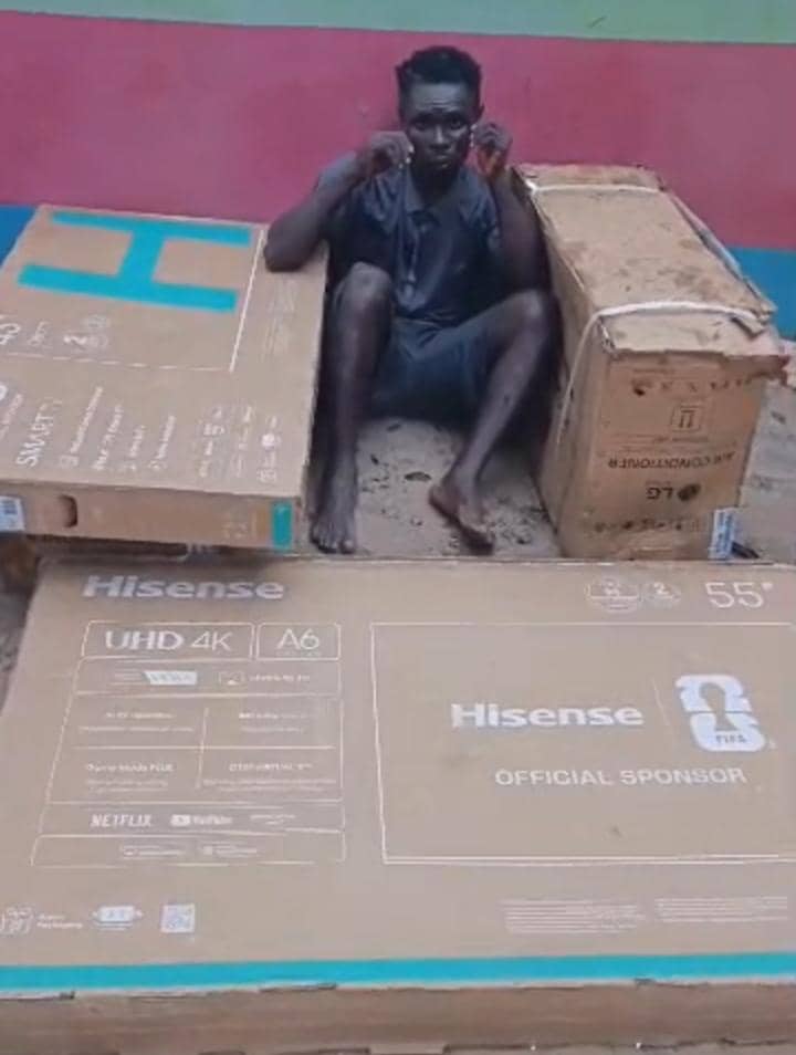 Abraka: Suspected Burglar Arrested With Stolen Plasmas, Air Conditioners After Failed Escape