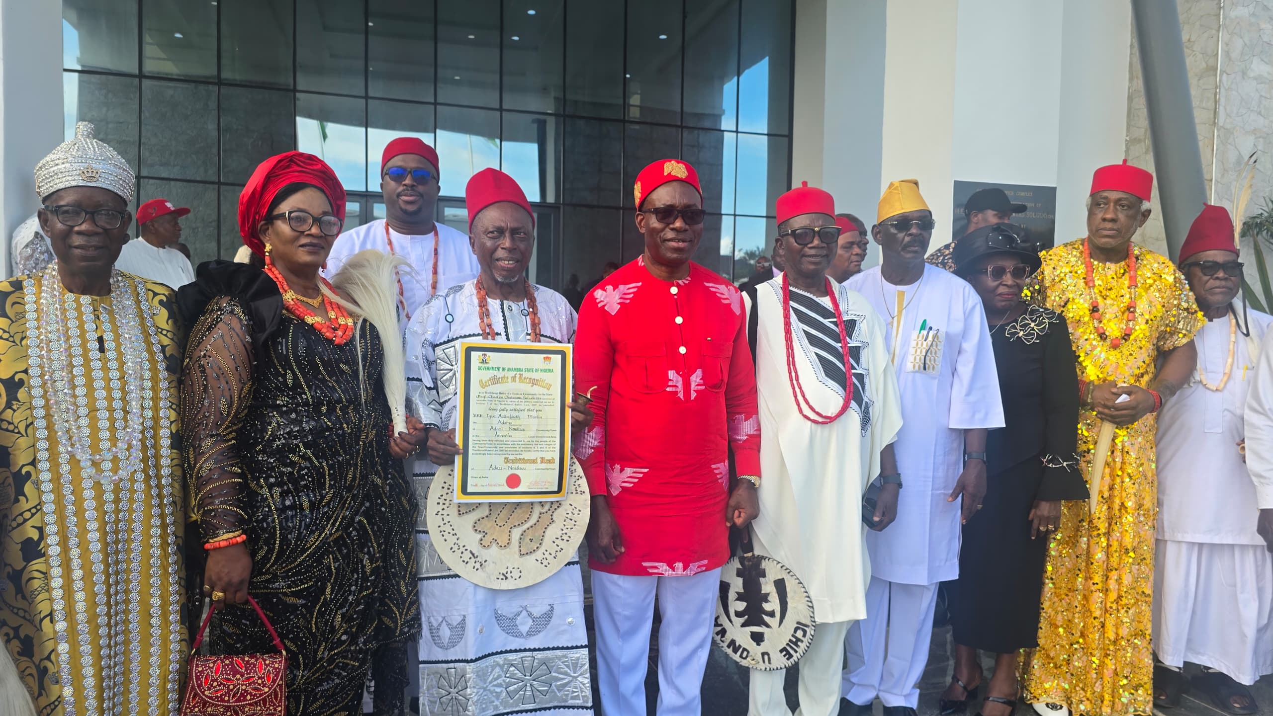 Soludo Presents Certificates Of Recognition To Nsugbe, Adazi-Nnukwu Monarchs As Anambra Moves To Overhaul Community Governance