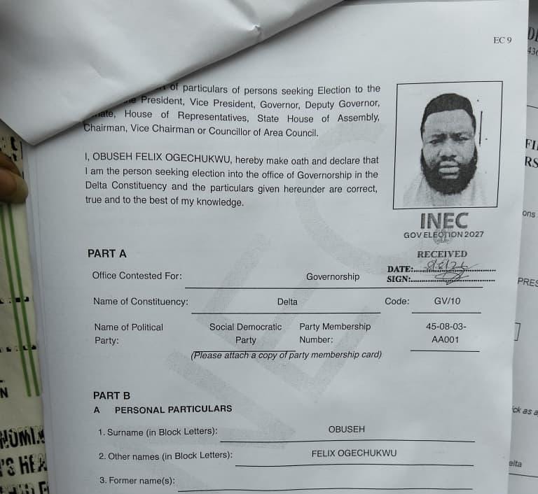 2027: Obuseh Emerges SDP Guber Candidate In Delta