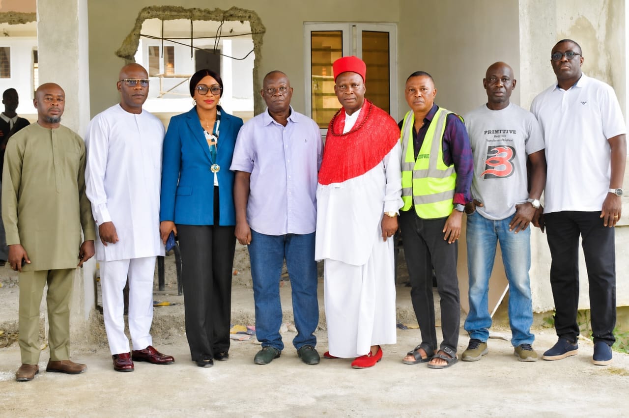 Ochonogor, Okorodudu Inspect Ongoing Construction Of Administrative Block At COE Warri