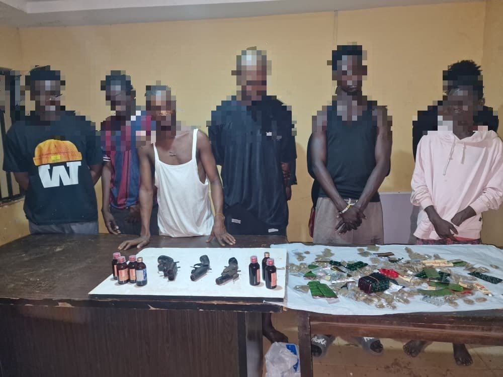 Police Arrest Eight In Abraka, Recover Three Locally Made Pistols, Illicit Drugs
