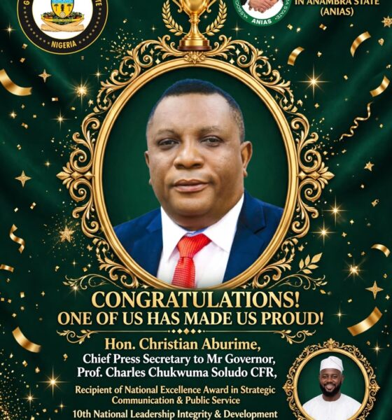 ANIAS Congratulates Hon. Christian Aburime On National Excellence Award